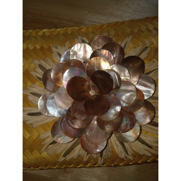 NWOT BEAUTIFUL ADRIENNE VITTADINI WOVEN CLUTCH BAG WITH SHELLS - Picture 4 of 7